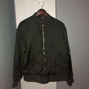 Olive bomber jacket